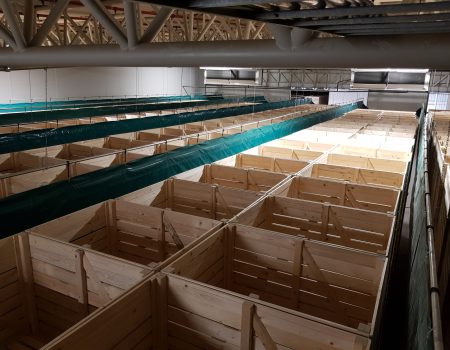 Drukwand van een airbag voor afzuiging, geforceerde ventilatie, bovenaanzicht